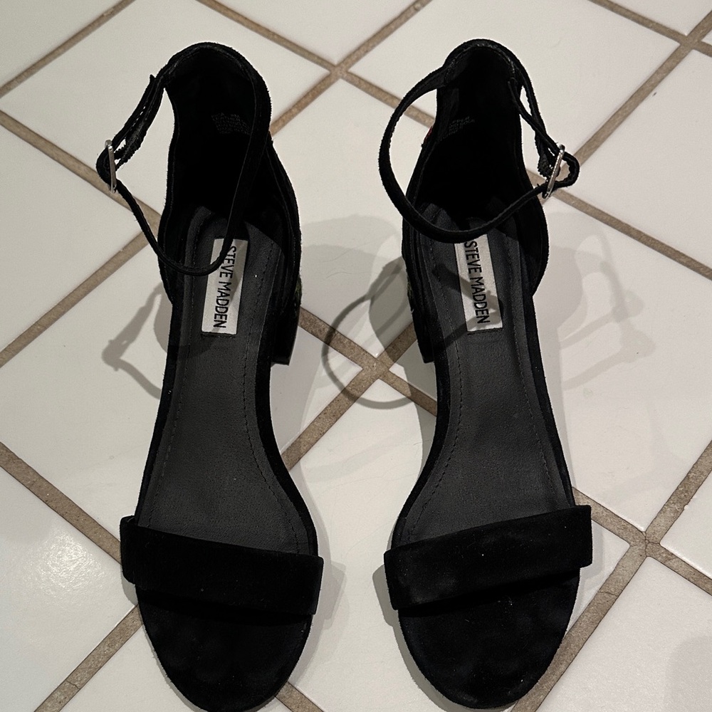 Steve Madden Black Ankle Strap Heels